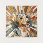 Dackel - Dackel - farbiges Mosaik Wandteppich (Vorderseite)