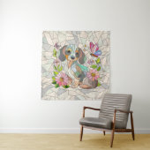 Dackel - Dackel - farbiges Mosaik Wandteppich (Beispiel)