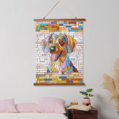 Dackel - Dackel - farbiges Mosaik Wandteppich Mit Holzrahmen (Schlafzimmer)