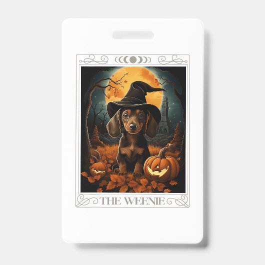 Dackel Dackel Ghost Funny Halloween Kostümhund Ausweis (Vorderseite)