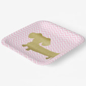 Dackel Dackel Gold und Rosa Party Teller (Gewinkelt)