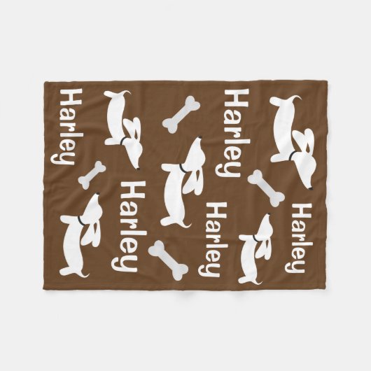 Dackel Dackel Hund Custom Blanket Fleecedecke (Vorderseite (Horizontal))