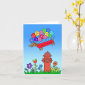 Dackel Dackel Hund Fliegen Niedlich Sonne Geburtst Karte (Gelbe Blume)