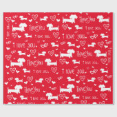 Dackel Dackel Hund Herz Liebe Geschenkpapier Wrap (Flach)