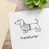 Dackel Dackel Hund Kariert Pullover Gummistempel