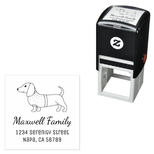 Dackel Dackel Hund Kariert Sweater Familiendaten Permastempel (Beispiel)