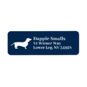 Dackel Dackel Hund | Navy Return Address Label (Vorne)