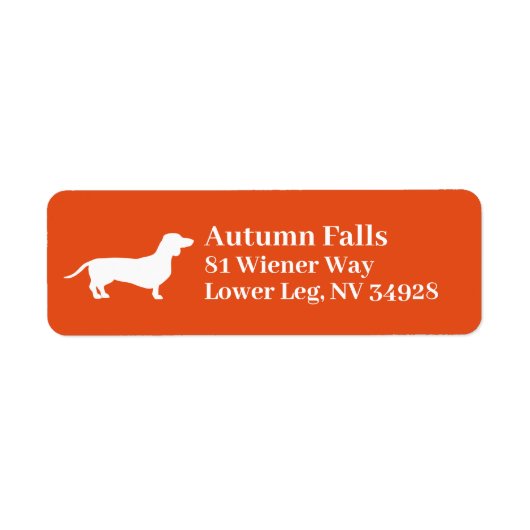 Dackel Dackel Hund | Orange Return Address Label (Vorne)
