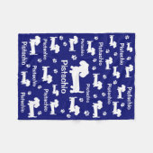 Dackel Dackel Hund Personalisiert Blanket Blau Fleecedecke (Vorderseite (Horizontal))