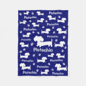 Dackel Dackel Hund Personalisiert Blanket Blau Fleecedecke (Vorderseite)