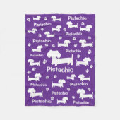 Dackel Dackel Hund Personalisiert Blanket Lila Fleecedecke (Vorderseite)
