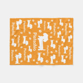 Dackel Dackel Hund Personalisiert Blanket Orange Fleecedecke (Vorderseite (Horizontal))