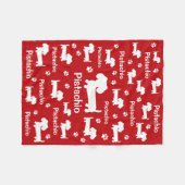 Dackel Dackel Hund Personalisiert Blanket Rot Fleecedecke (Vorderseite (Horizontal))