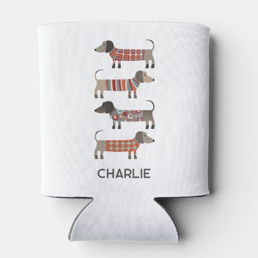 Dackel Dackel Hund Personalisiert Dosenkühler (Rückseite)