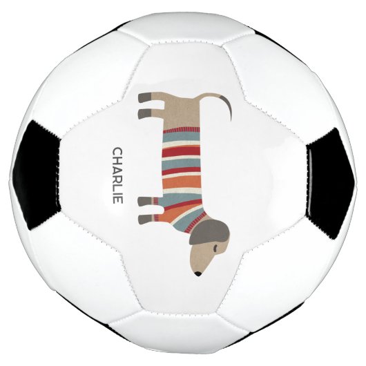 Dackel Dackel Hund Personalisiert Fußball (Gedreht)