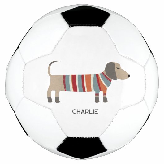 Dackel Dackel Hund Personalisiert Fußball (Vorderseite)