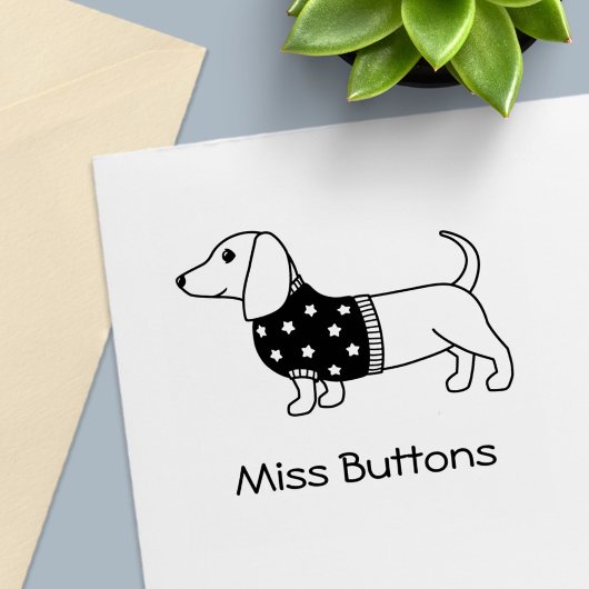 Dackel Dackel Hund Star Sweater Individuelle Name Permastempel