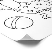 Dackel Dackel Hund und Ball Farbseite Poster (Ecke)