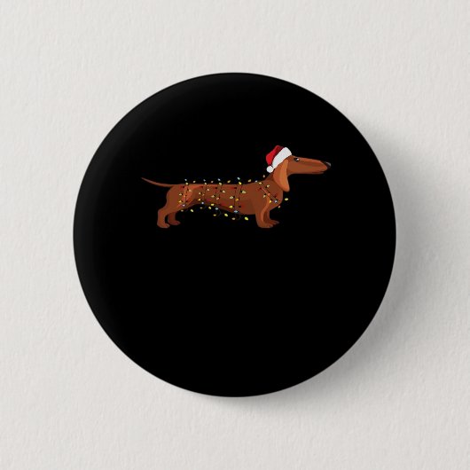 Dackel Dackel Hund Weihnachtslicht Essential T-S Button (Vorderseite)