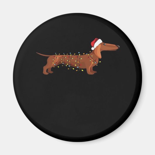 Dackel Dackel Hund Weihnachtslicht Essential T-S Magnet (Vorne)