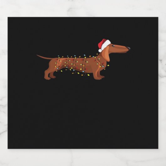 Dackel Dackel Hund Weihnachtslicht Essential T-S Schaumweinetikett (Einzelnes Label)