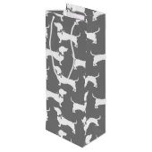 Dackel Dackel Hund Welpe Weinbeutel Geschenktüte Für Weinflaschen (Rückseite Schrägansicht)