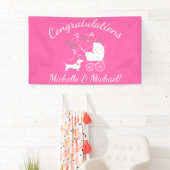 Dackel Dackel Hunde Kinderdusche Pink Girl Banner (Insitu)