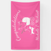 Dackel Dackel Hunde Kinderdusche Pink Girl Banner (Vertikal)