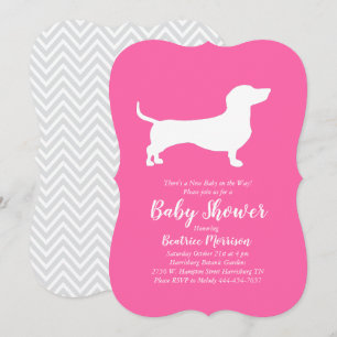 Dackel Dackel Hunde Kinderdusche Pink Girl Einladung