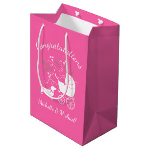 Dackel Dackel Hunde Kinderdusche Pink Girl Mittlere Geschenktüte