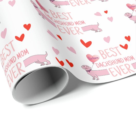 Dackel Dackel Hunde Mama Geschenkpapier (Rolleneckpunkt)