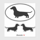 Dackel Dackel Hunde Silhouetten Vinyl Sticker Set (Blatt)
