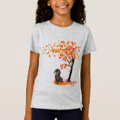 Dackel Dackel im Herbst und Herbst T-Shirt (Vorderseite)