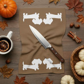 Dackel Dackel Kitchen Red Brown Handtücher