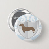 Dackel-Dackel-klassischer Wappen-Entwurf Button (Vorne & Hinten)