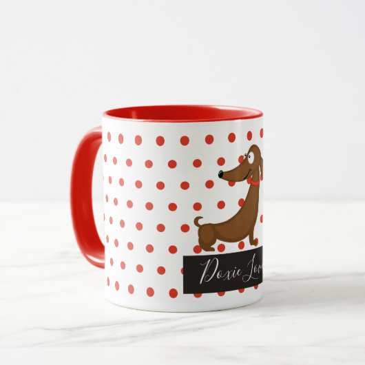 Dackel (Dackel) Liebe Tasse (Vorderseite Links)