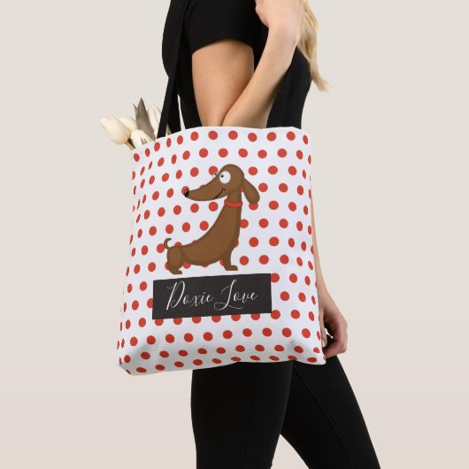 Dackel (Dackel) Liebe Tote Beutel Tasche (Von Nahem)