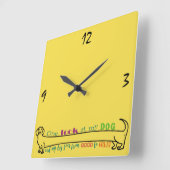 Dackel Dackel Long Dog Funny Niedlich Einfach Gelb Quadratische Wanduhr (Winkel)
