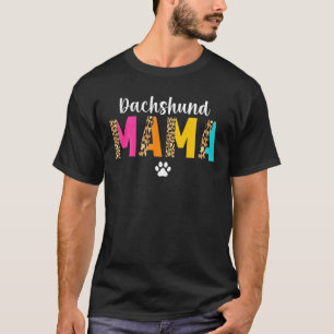 Dackel Dackel Mama Leopard Dackel Lover Weine T-Shirt