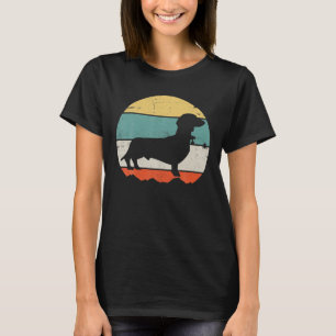 Dackel Dackel Niedlich Hund Welpen Besitzer Retro T-Shirt