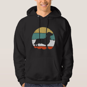 Dackel Dackel Niedlich Hund Welpenbesitzer Retro V Hoodie