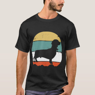 Dackel Dackel Niedlich Hund Welpenbesitzer Retro V T-Shirt