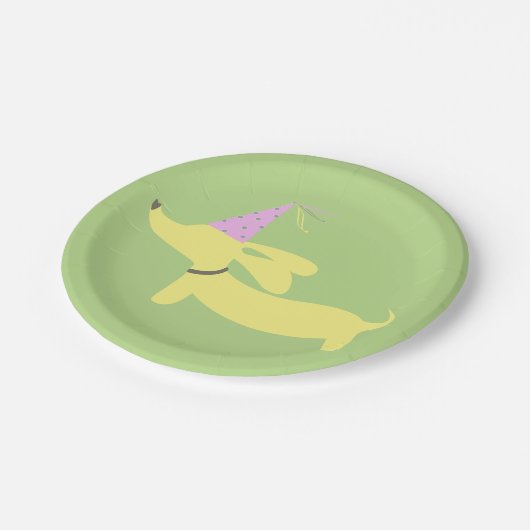 Dackel Dackel Party Pappteller (Schrägansicht)