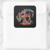 DACKEL - DACKEL QUADRATISCHER AUFKLEBER (Tasche)