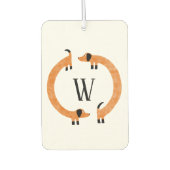 Dackel Dackel Sausage Dog Monogramm Autolufterfrischer (Vorderseite)