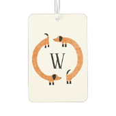 Dackel Dackel Sausage Dog Monogramm Autolufterfrischer (Rückseite)