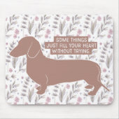 Dackel-Dackel Teckel Liebhaber-Illustrations-Zitat Mousepad (Vorne)