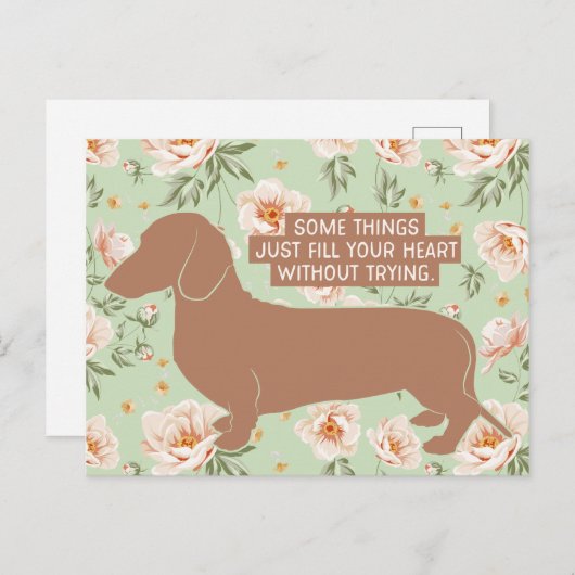 Dackel Dackel Teckel Lover Illustration Zitat Postkarte (Vorne/Hinten)