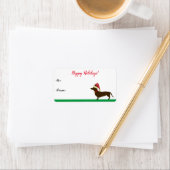 Dackel Dackel Weihnachtsgeschenk Tag Adressaufkleber (Insitu)