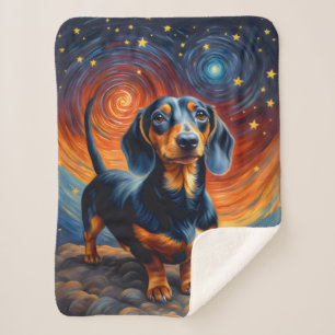 Dackel Dackel Weiner Dog Künstlerisch Sherpadecke
